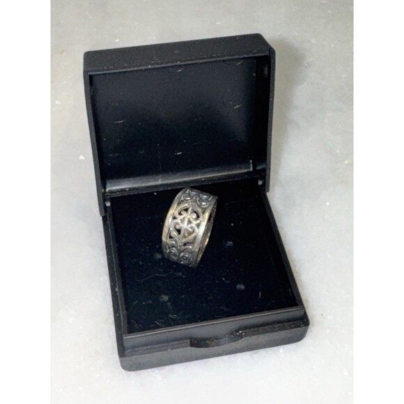 James Avery Retired Open Adorned Band Sterling Silver Ring Size 5 – 3.8g - Picture 10 of 11